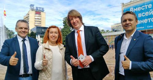 Основатели проекта (слева направо) Андрей Тамбовцев, Ольга Бергер, Александр Румянцев, Максим Соловов. Фото Светланы Кравченко для "Кавказского узла"