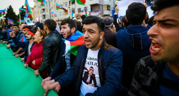 Участники митинга оппозиции в Баку 28 октября 2017 года. Фото Азиза Каримова для "Кавказского узла".