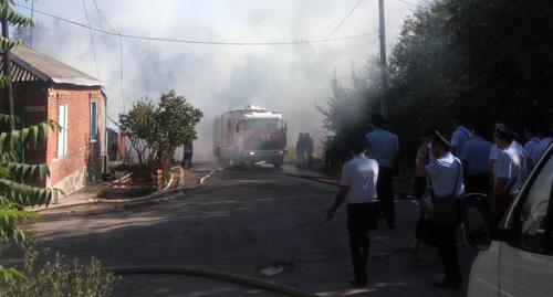 Полицейские и пожарная машина в Чувашском переулке. 21 августа 2017 г. Фото Константина Волгина для "Кавказского узла"


