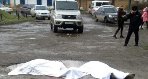 На месте трагедии у храма великомученика Георгия Победоносца. Фото https://05.мвд.рф/ На месте трагедии у храма великомученика Георгия Победоносца. Фото https://05.мвд.рф/