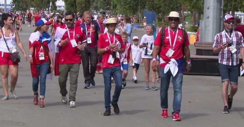 Болельщики идут на матч Панама-Бельгия. Сочи, 18 июня 2018 год. Фото Светланы Кравченко для "Кавказского узла".
