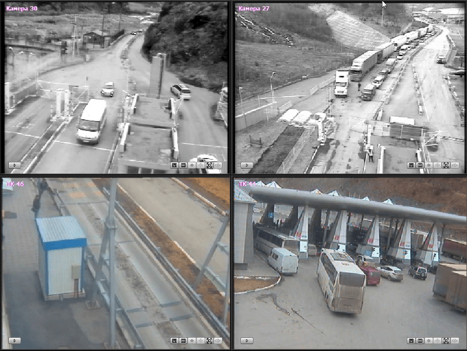 Скриншот изображения камер на КПП "Верхний Ларс", опубликованного на сайте "Верхний Ларс" по состоянию на 16:12 мск 28 января 2018 года, https://vlars.ru/pages/3-webcam