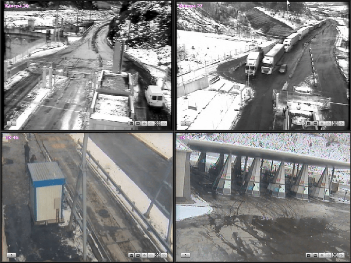 Скриншот изображения веб-камер на КПП "Верхний Ларс" по состоянию на 15:16 мск 18 февраля, https://vlars.ru/pages/3-webcam