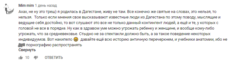 Скриншот комментария пользователя к видео Дениса Косякова, 26 февраля 2019 года, https://www.youtube.com/watch?v=PWw21Sfymqk