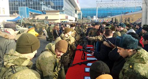 Эшелон "Сирийский перелом" на главном вокзале Ростова-на-Дону. 27 февраля 2019 г. Фото Константина Волгина для "Кавказского узла"