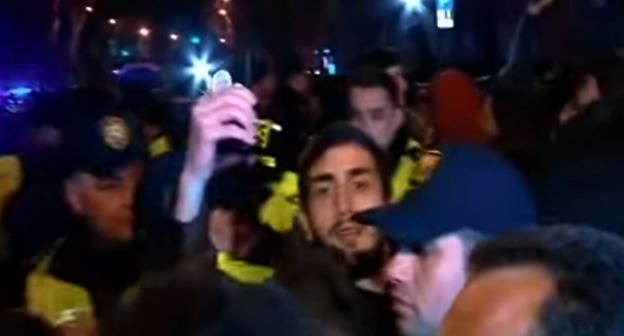 Акция "Солидарность рабочим" в Тбилиси 01.04.2019. Фото: кадр видео 
Georgian Broadcaster https://www.youtube.com/watch?time_continue=46&v=Iru57yXSO1I
