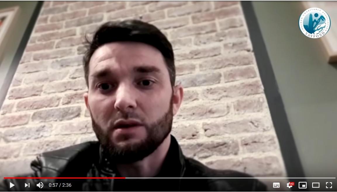 Скриншот обращения Имама Илаева к властям Украины, размещенного 22 марта на канале "Чеченской благотворительной и правозащитной ассоциации Вайфонд" в YouTube.