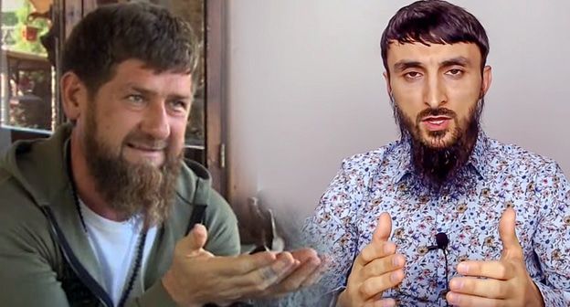 Рамзан Кадыров и Тумсо Абдурахманов. Фото: кадры  видео на YouTube  On TV https://www.youtube.com/watch?v=mGM-QIlB8Yg, https://www.youtube.com/watch?v=Mw3G4DO-JXI. Коллаж "Кавказского узла"