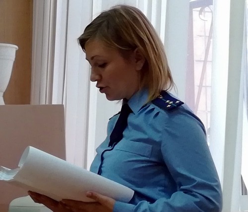 Прокурор зачитывает обвинение. Волгоград, 6 февраля 2020 года. Фото Татьяны Филимоновой для "Кавказского узла".