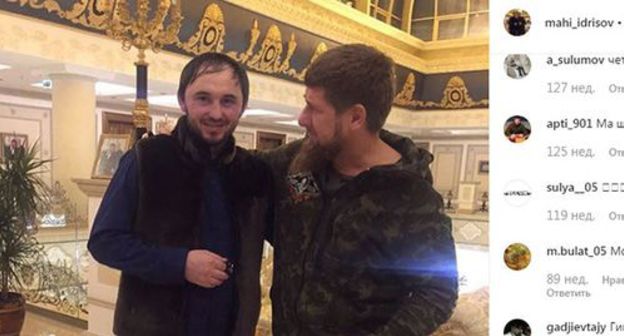 Махи Идрисов (слева) и Рамзан Кадыров. Скриншот с личной страницы https://www.instagram.com/mahi_idrisov/?hl=ru