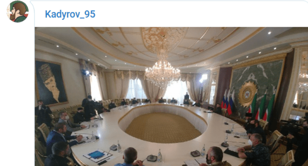Скриншот сообщения Кадырова о заседании оперштаба с его участием, https://t.me/RKadyrov_95/927