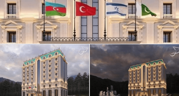 Скриншот публикации проекта пятизвездочного отеля в Шуше, https://www.facebook.com/hasanoktayoqlu/posts/3743512849039888