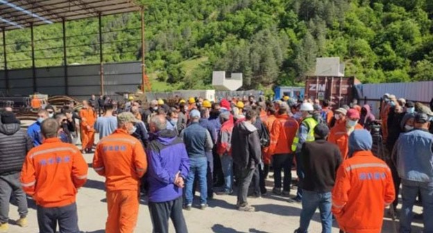 Забастовка строителей автобана "Восток-Запад". Скриншот видео t.me/SputnikGeorgia
/8201
