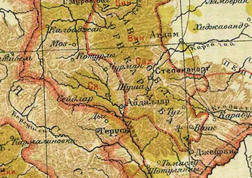 Карта НКАО и Лачинского коридора в Большой Советской энциклопедии 1926 года.Скриншот www.wikiwand.com/ru/Лачинский_коридор