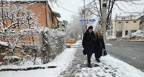 Жители Степанакерта на улицах города. Нагорный Карабах, февраль 2023 г. Фото Алвард Григорян для "Кавказского узла"