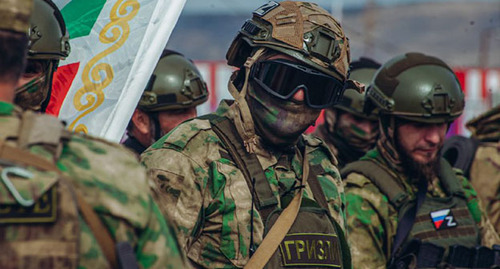 Военнослужащие чеченских подразделений "Ахмат". Фото: Грозный-Информ https://grozny-inform.ru