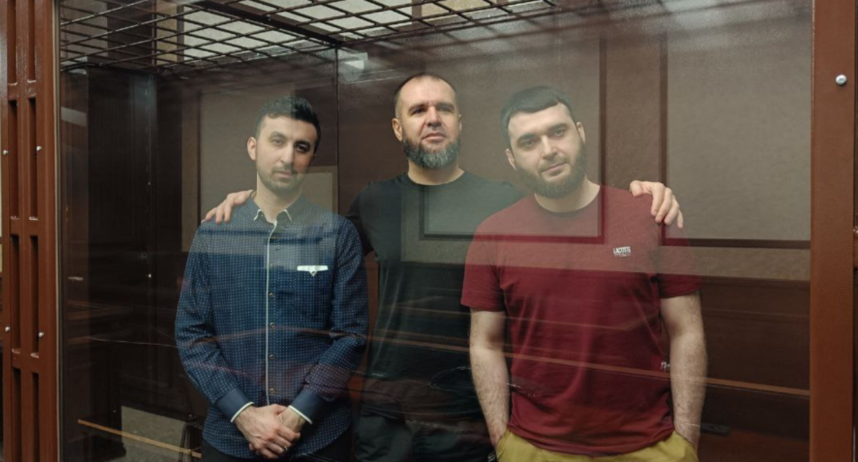 Подсудимые в Южном окружном военном суде. Фото Rusnews от 20.07.23, https://t.me/rusnews/38089
