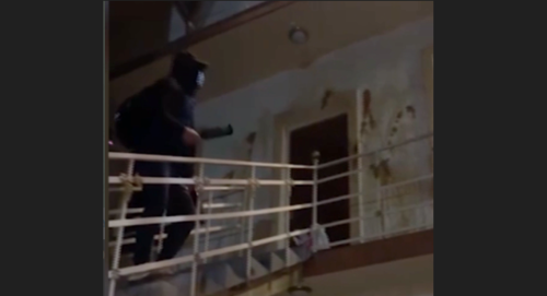 Нападение на синагогу в Ереване. Стоп-кадр видео, опубликованного в Telegram-канала Asala young 06.10.23,https://t.me/ASALA_Young/