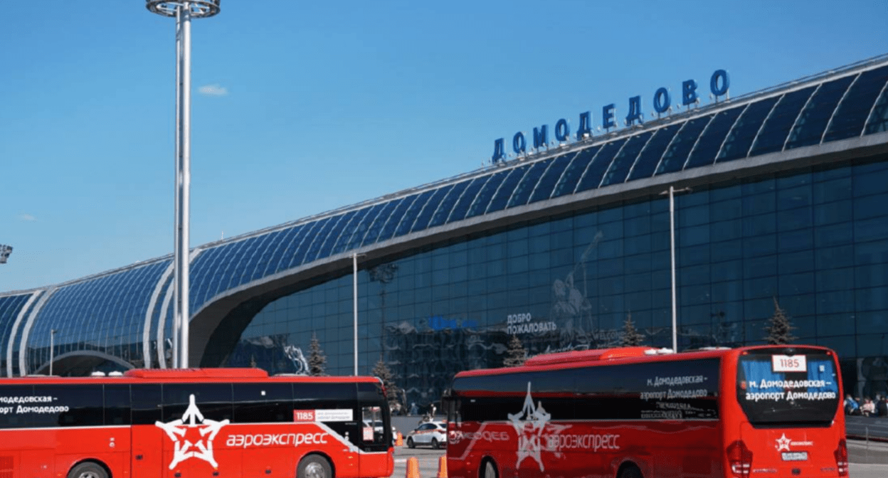 Аэропорт Домодедово. Скриншот фото из Telegram-канала Дептранса Москвы от 22.03.24, https://t.me/DtRoad/35121.
