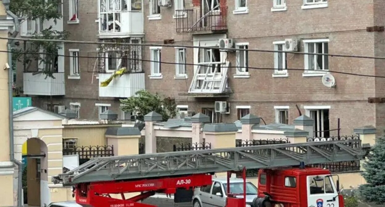 Поврежденный дом на Лермонтовской в Таганроге. Фото: пресс-служба губернатора Ростовской области t.me/golubev_vu/743