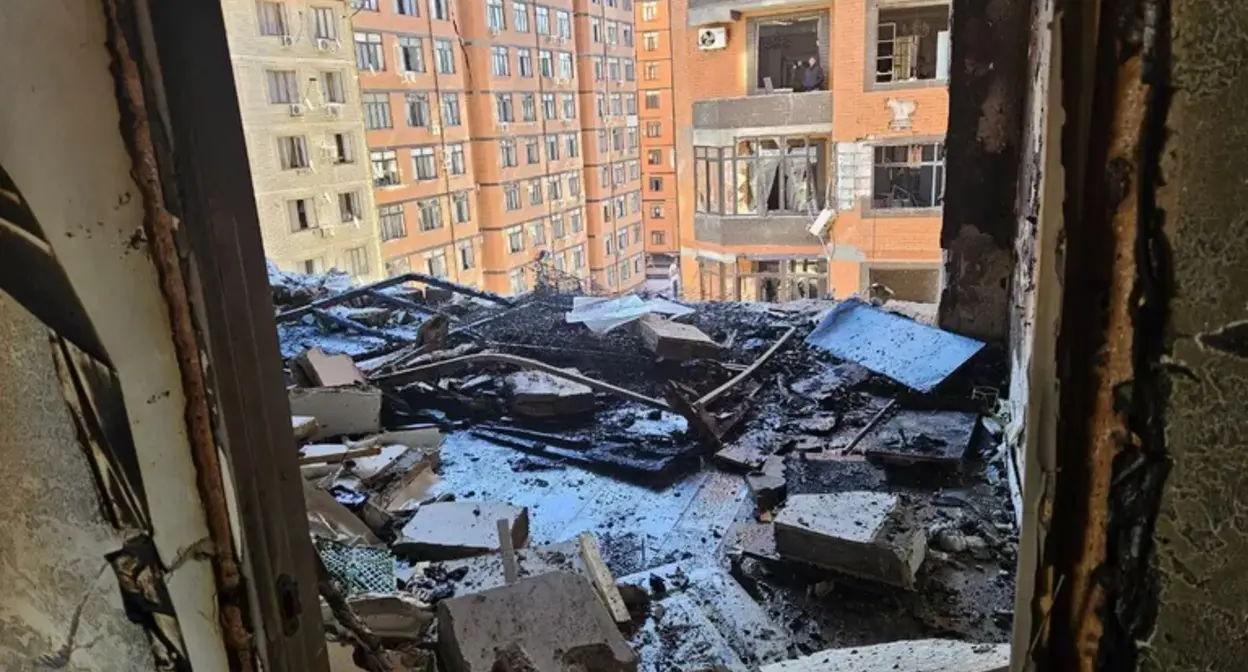 Последствия взрыва газа в многоэтажном доме в Махачкале. 25 марта 2025 г. Фото : Госжилинспекция РД/Telegram