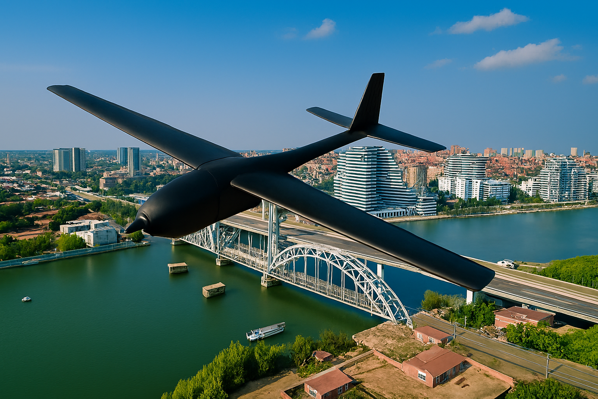 Беспилотник. Иллюстрация "Кавказского узла", созданная при помощи программы Copilot