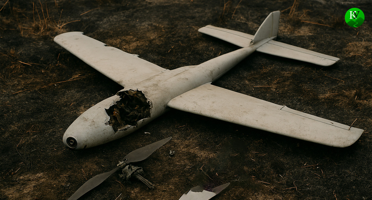 Сбитый БПЛА. Иллюстрация создана "Кавказским узлом" с помощью ИИ в программе Copilot