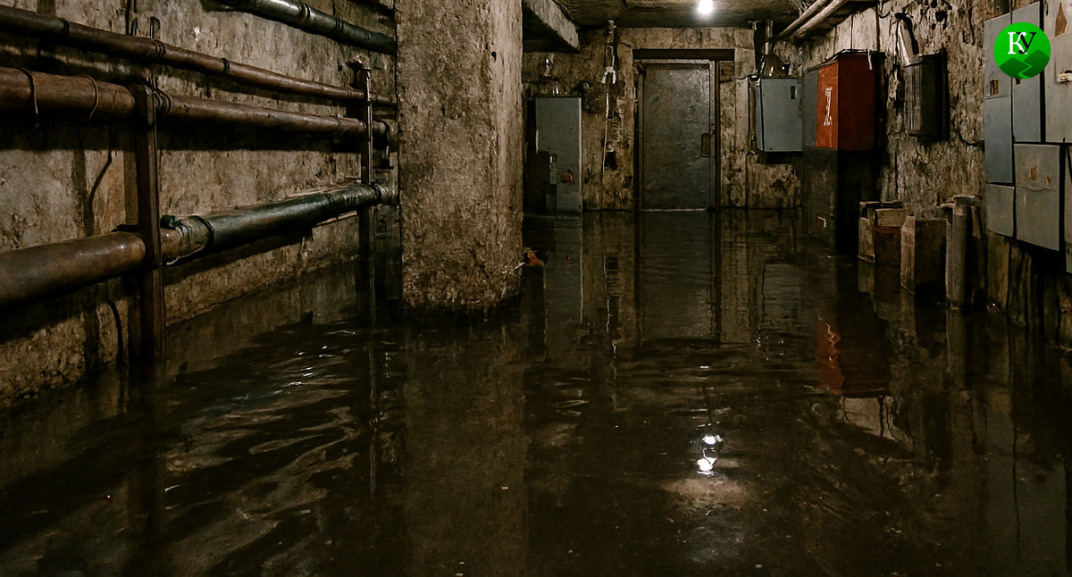 Затопленный подвал. Иллюстрация создана «Кавказским узлом» с помощью ИИ в программе Copilot