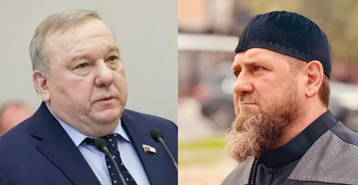 Владимир Шаманов (слева, фото с сайта Госдумы http://duma.gov.ru/news/27520/) и Рамзан Кадыров ( фото из его Telegram-канала https://t.me/RKadyrov_95/5525). Коллаж "Кавказского узла".