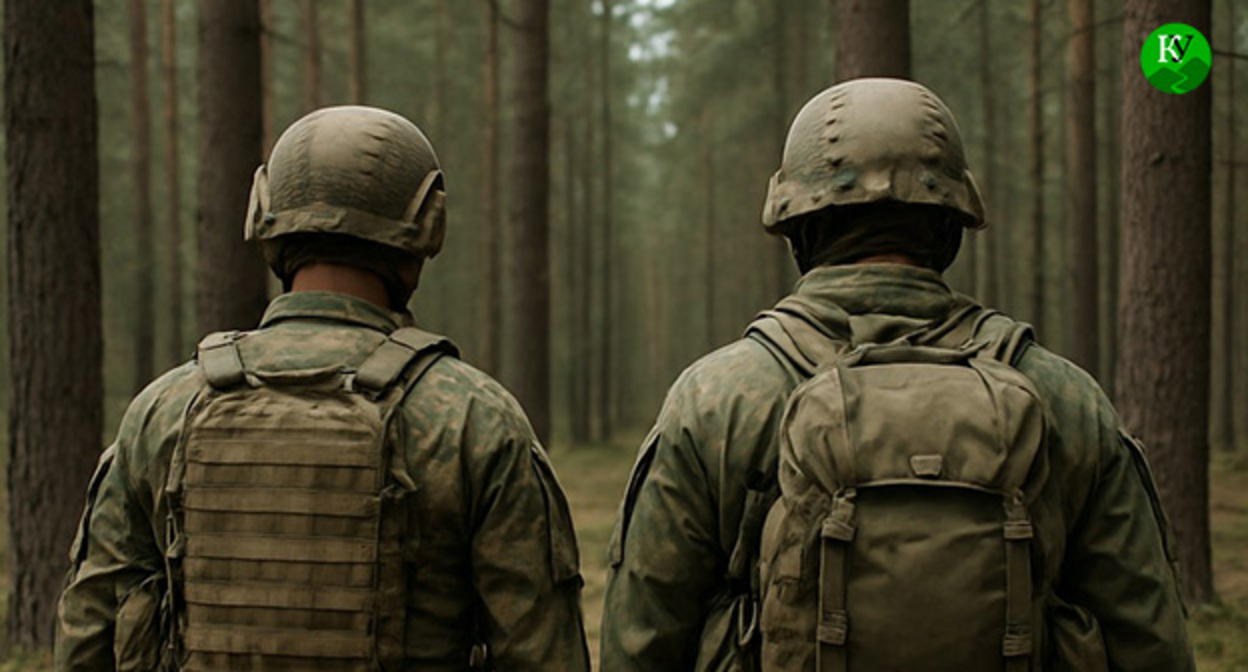 Военнослужащие. Иллюстрация "Кавказского узла" созданная при помощи ИИ в программе Copilot