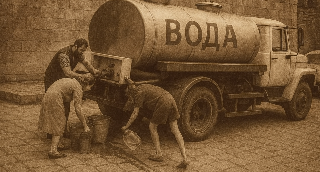 Подвоз воды. Иллюстрация создана "Кавказским узлом" с помощью ИИ в программе Copilot