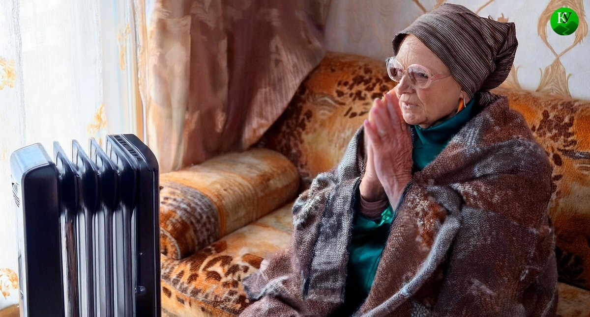 Женщина у обогревателя. Иллюстрация создана "Кавказским узлом" с помощью ИИ в программе Photoshop