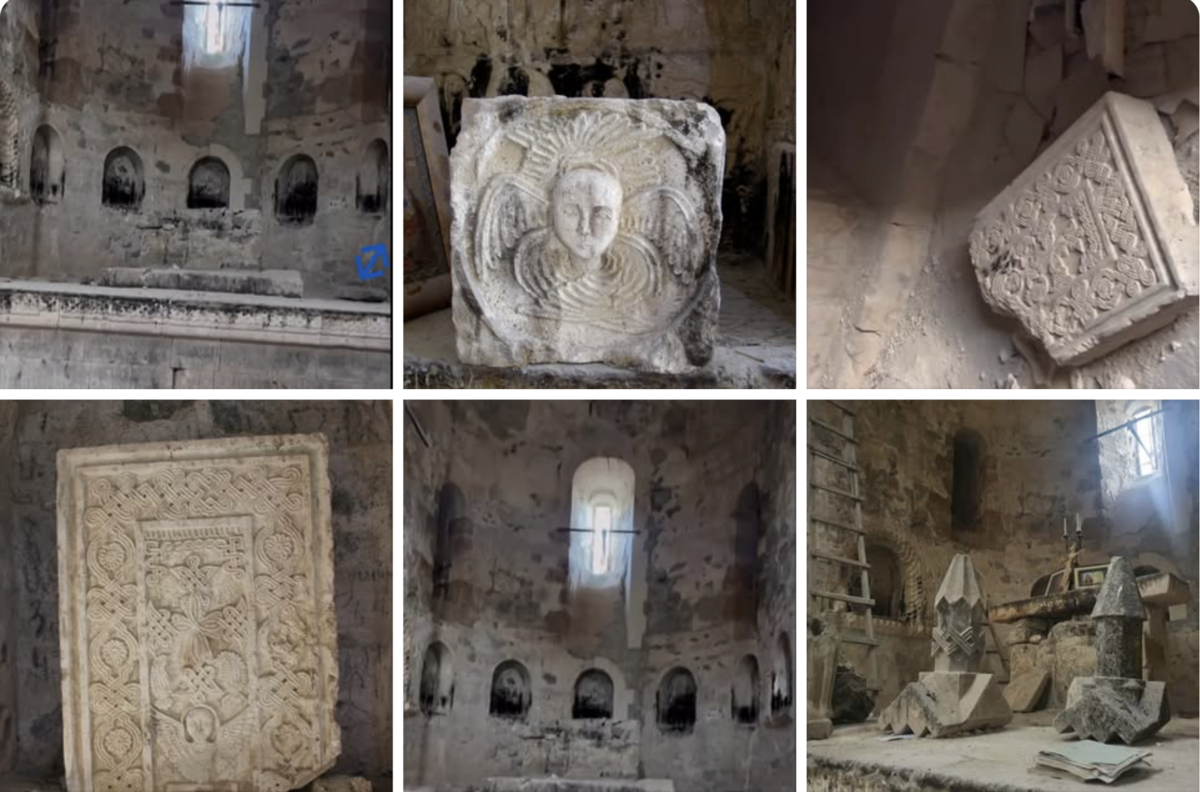 Следы вандализма в монастыре. Фото: Artsakh Monuments