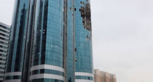 Комплекс "Грозный-Сити" после атаки БПЛА. Скриншот фото "Чечня сегодня" от 5.12.25, https://t.me/chechnyatoday/37676?single