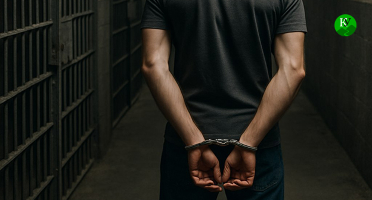 Мужчина в наручниках. Иллюстрация "Кавказского узла" созданная ИИ при помощи программы Copilot