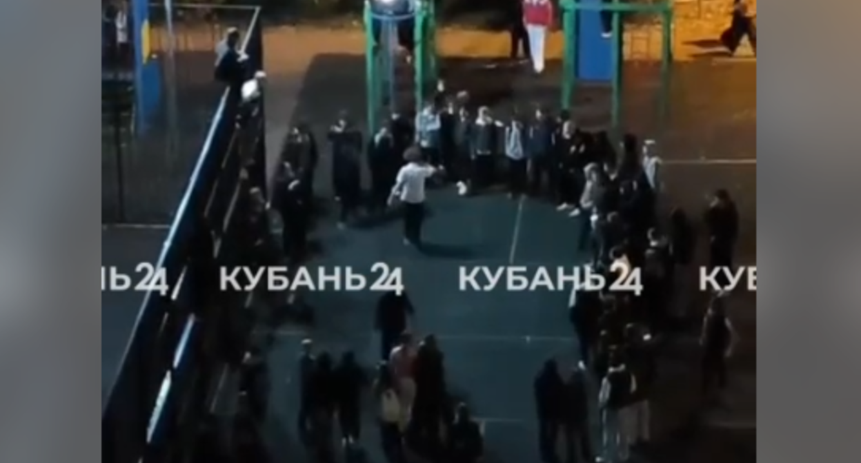 "Бойцовский клуб" в Краснодаре. Стоп-кадр видео "Кубань 24" https://t.me/kuban24/117059