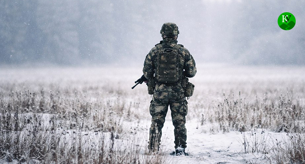Военнослужащий. Иллюстрация "Кавказского узла" созданная ИИ при помощи программы Copilot