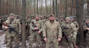 Кадр видеообращения бойцов спецназа 