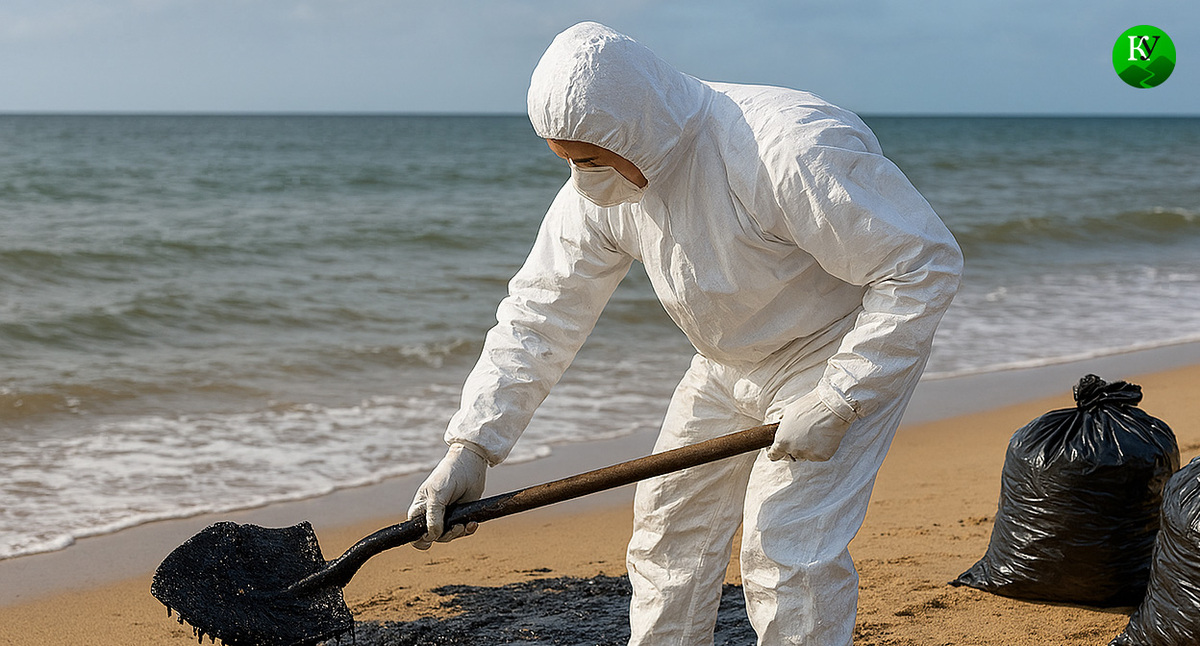 Уборка мазута. Иллюстрация создана «Кавказским узлом» с помощью ИИ в программе Copilot Уборка мазута. Иллюстрация создана «Кавказским узлом» с помощью ИИ в программе Copilot