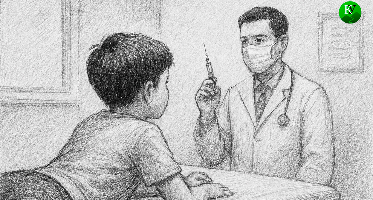Врач и ребёнок. Иллюстрация создана «Кавказским узлом» с помощью ИИ в программе Copilot