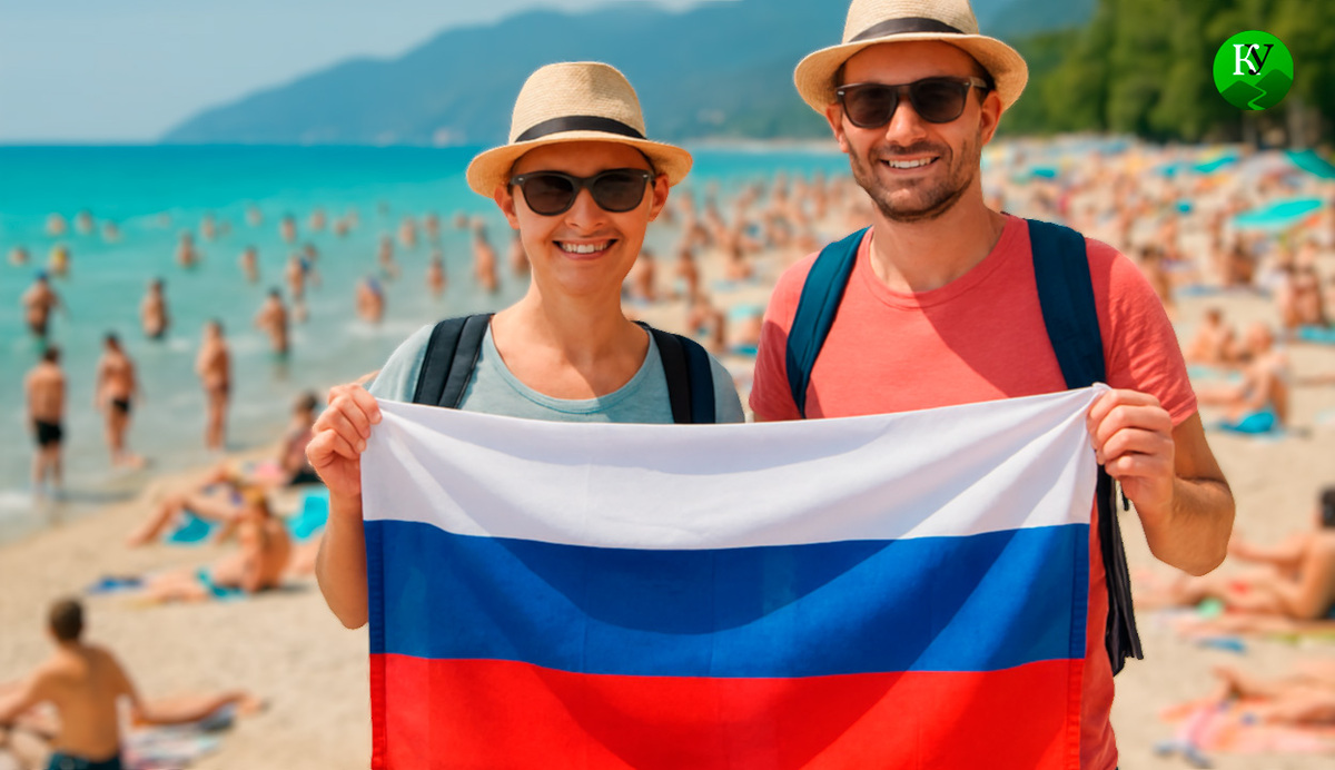 Туристы на пляже. Иллюстрация создана «Кавказским узлом» с помощью ИИ в программе Copilot