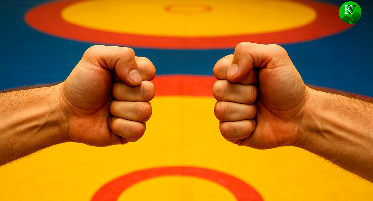 Конфликт между спортсменами. Иллюстрация создана «Кавказским узлом» с помощью ИИ в программе Copilot