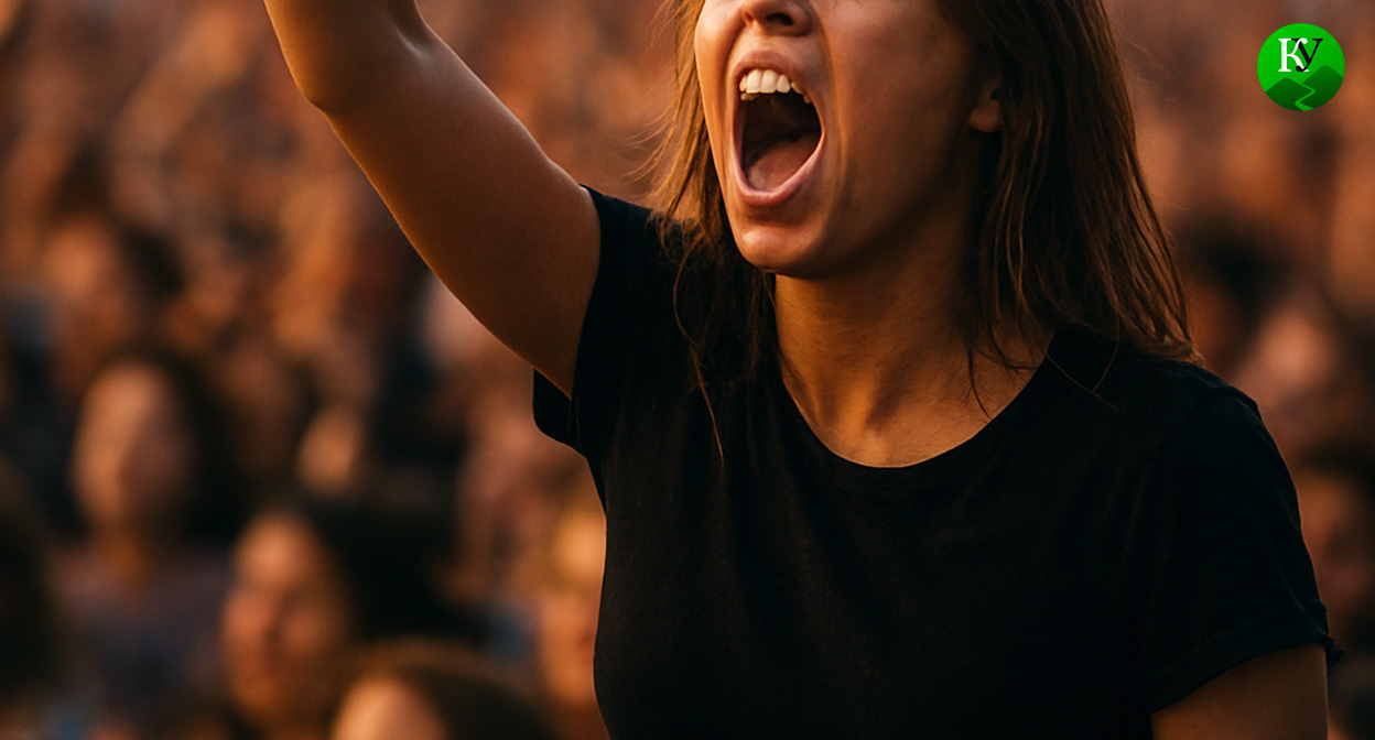 Девушка на концерте. Иллюстрация создана «Кавказским узлом» с помощью ИИ в программе Copilot