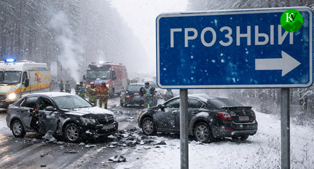ДТП. Иллюстрация создана "Кавказским узлом" при помощи ИИ в программе Copilot 