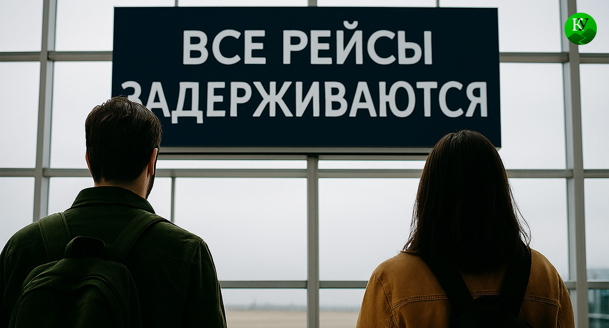 Люди в аэропорту. Иллюстрация создана «Кавказским узлом» с помощью ИИ в программе Copilot