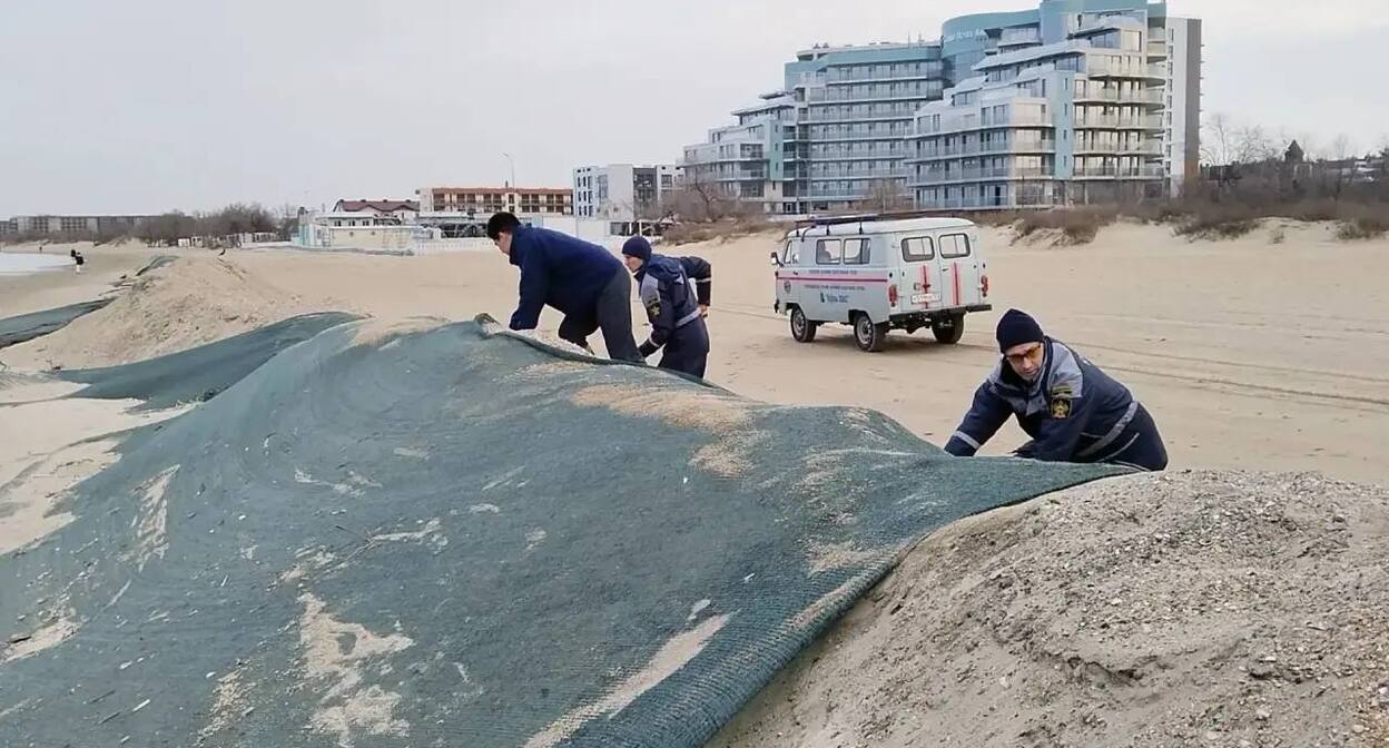 Пляж Анапы. 29 января 2026 г. Фото: https://t.me/opershtab23/14928