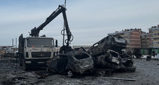 Последствия воздушной атаки в ауле Новая Адыгея. Фото из телеграм-канала Мурата Кумпилова https://t.me/muratkumpilov