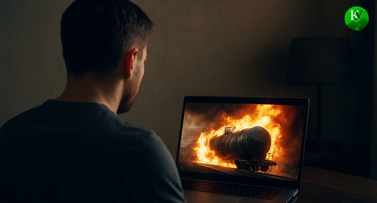 Мужчина за ноутбуком. Иллюстрация создана «Кавказским узлом» с помощью ИИ в программе Copilot Мужчина за ноутбуком. Иллюстрация создана «Кавказским узлом» с помощью ИИ в программе Copilot