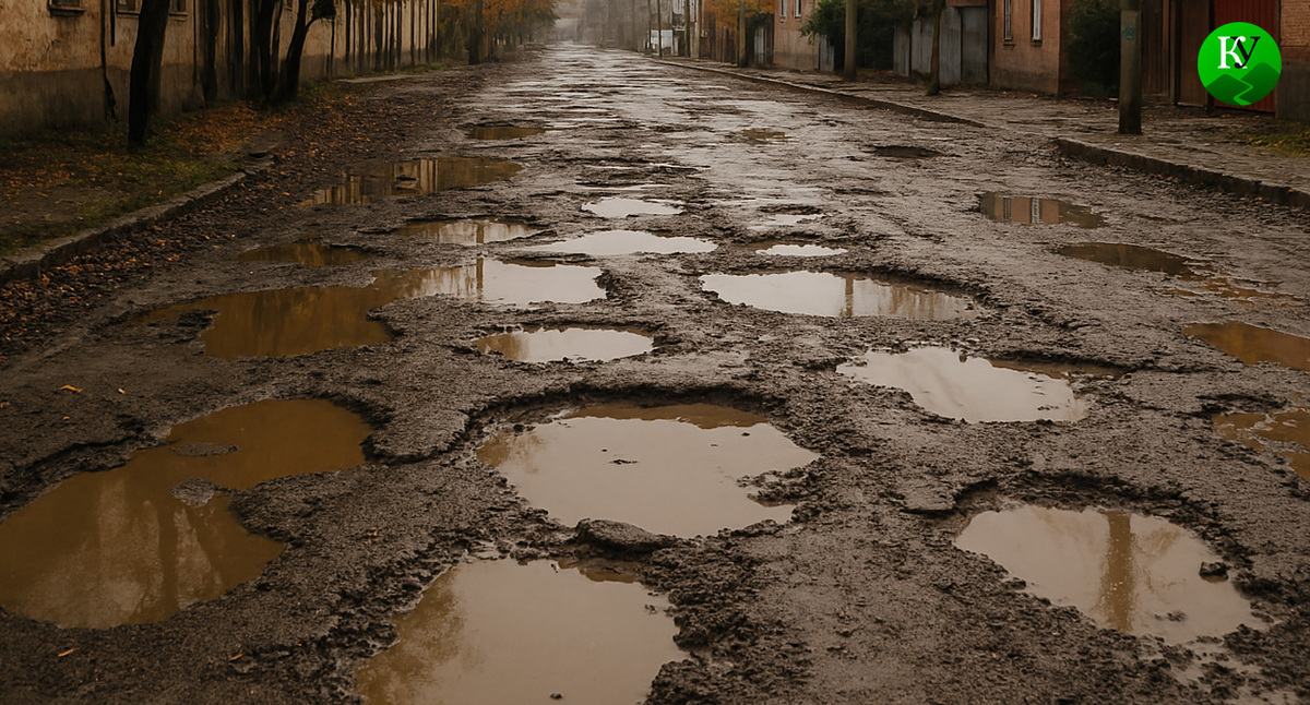 Разбитая дорога. Иллюстрация создана «Кавказским узлом» с помощью ИИ в программе Copilot Разбитая дорога. Иллюстрация создана «Кавказским узлом» с помощью ИИ в программе Copilot