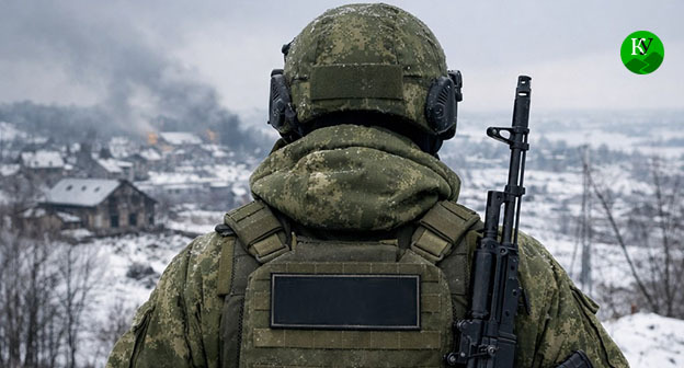 Военнослужащий. Иллюстрация создана для "Кавказского узла" при помощи ИИ в программе Copilot